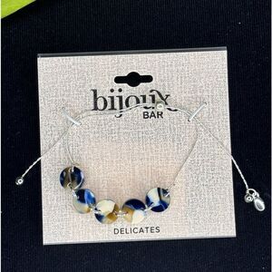 Bijoux Bar  DaintySilver Tone  Slide Closure Bracelet